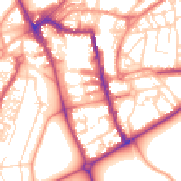 Daytime road noise heatmap for HG1 1LT