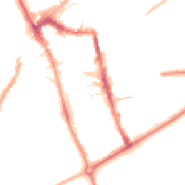 Night-time road noise heatmap for HG1 1LT