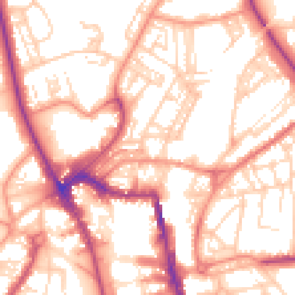 Daytime road noise heatmap for HG1 1TZ