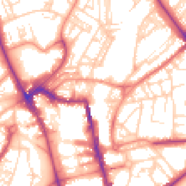 Daytime road noise heatmap for HG1 1UF
