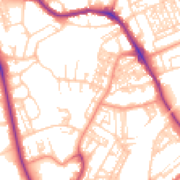 Daytime road noise heatmap for HG1 2AF
