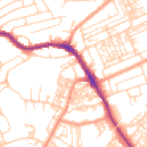 Daytime road noise heatmap for HG1 2AG