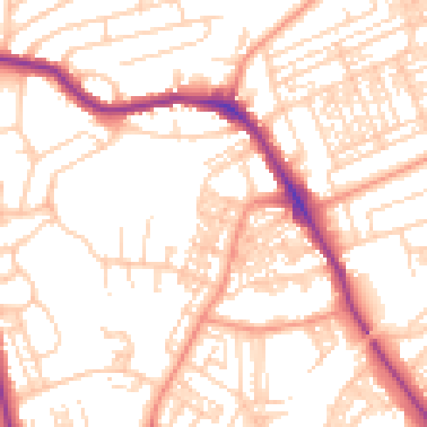 Daytime road noise heatmap for HG1 2AH