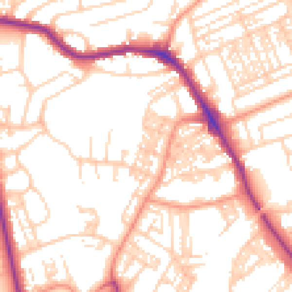 Daytime road noise heatmap for HG1 2AP