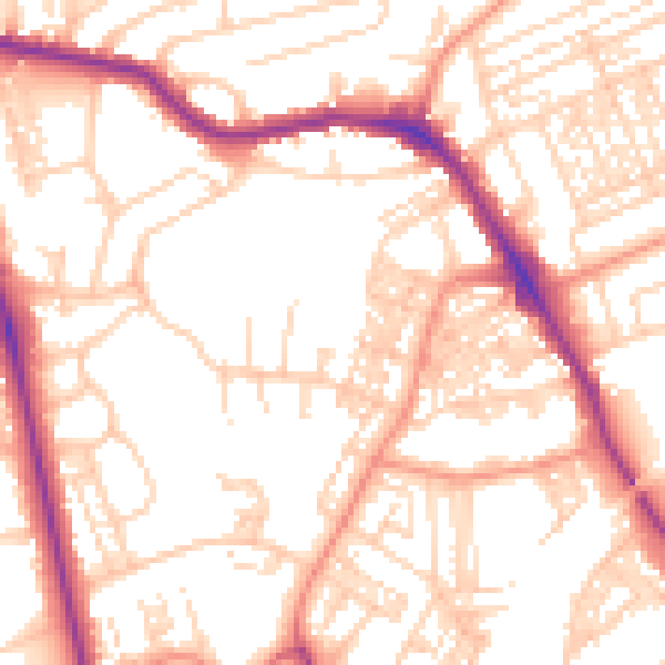 Daytime road noise heatmap for HG1 2AT