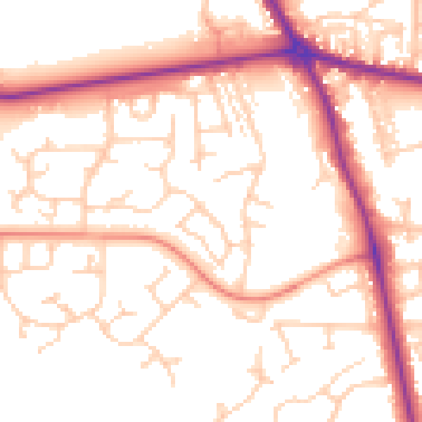 Daytime road noise heatmap for HG1 2AX