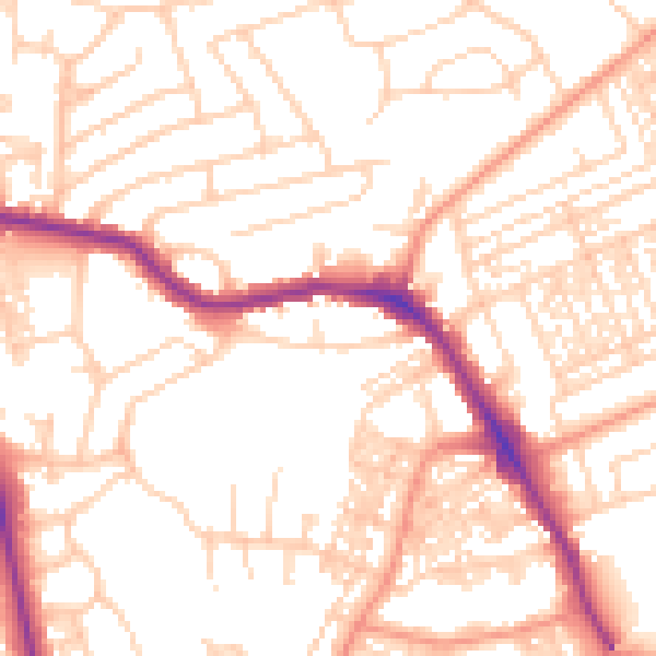 Daytime road noise heatmap for HG1 2BA