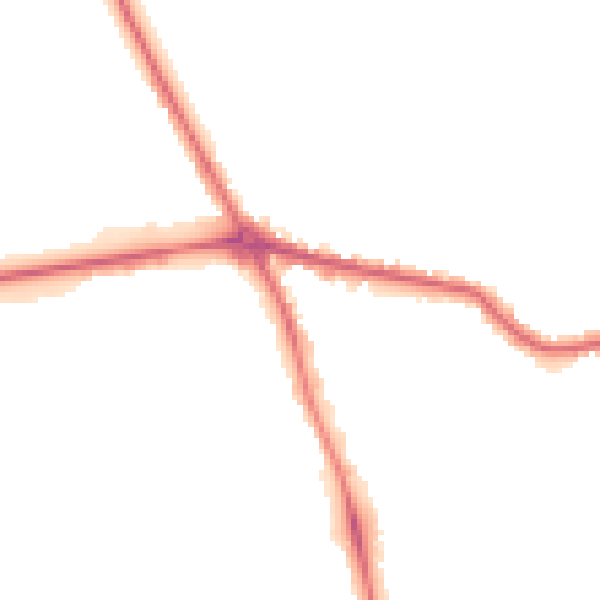 Night-time road noise heatmap for HG1 2BZ