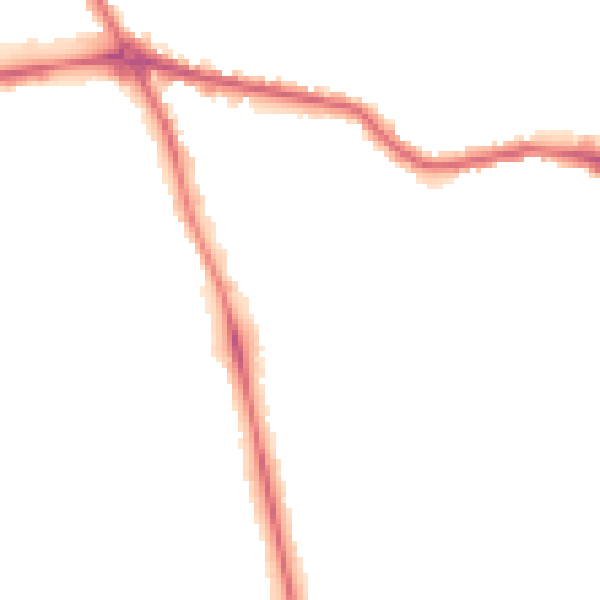 Night-time road noise heatmap for HG1 2DL
