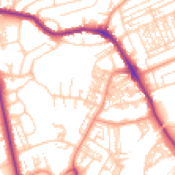 Daytime road noise heatmap for HG1 2EJ