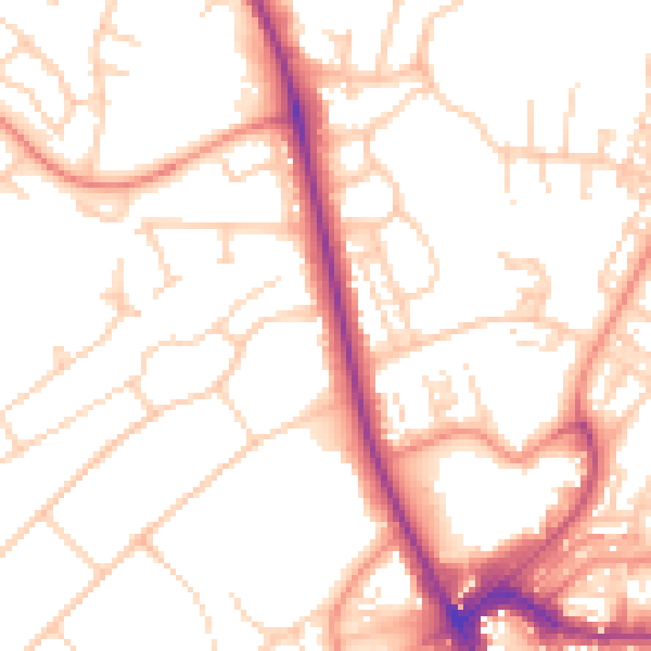 Daytime road noise heatmap for HG1 2JL