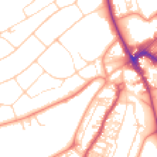 Daytime road noise heatmap for HG1 2PE