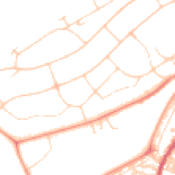 Daytime road noise heatmap for HG1 2QP