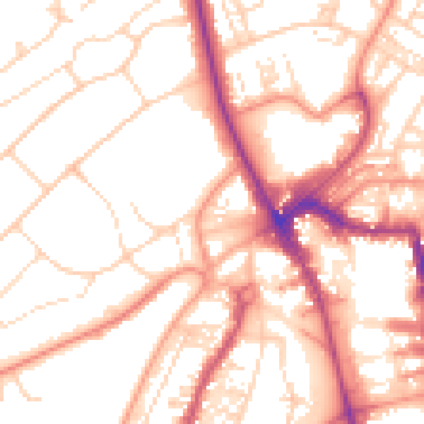 Daytime road noise heatmap for HG1 2SB