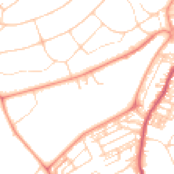 Daytime road noise heatmap for HG1 2SL