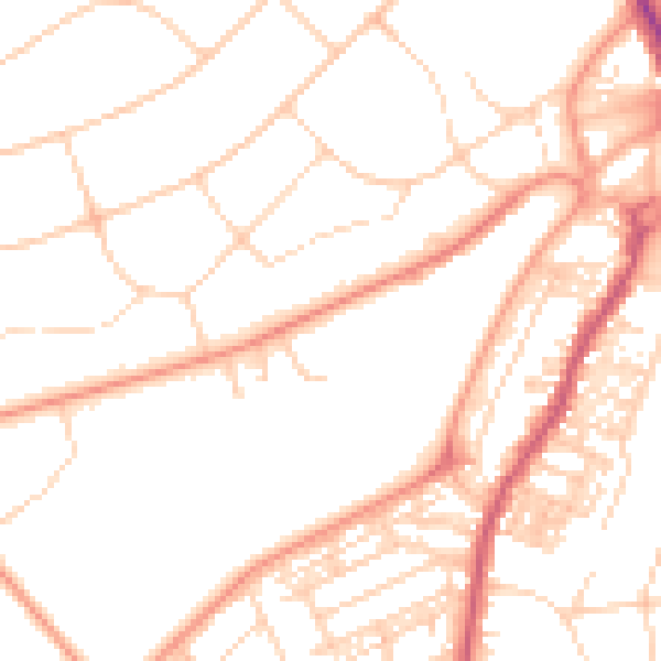 Daytime road noise heatmap for HG1 2SN