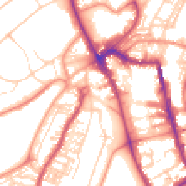Daytime road noise heatmap for HG1 2TG