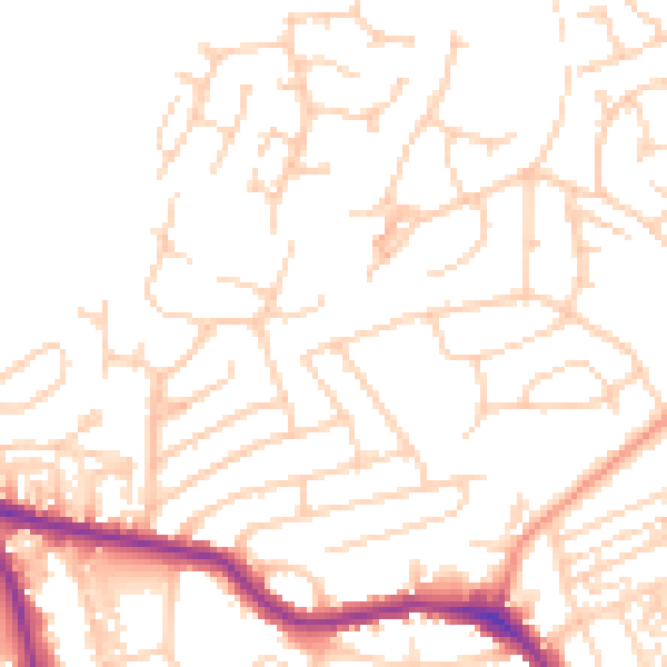 Daytime road noise heatmap for HG1 3AN