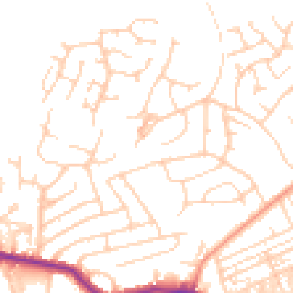 Daytime road noise heatmap for HG1 3AZ