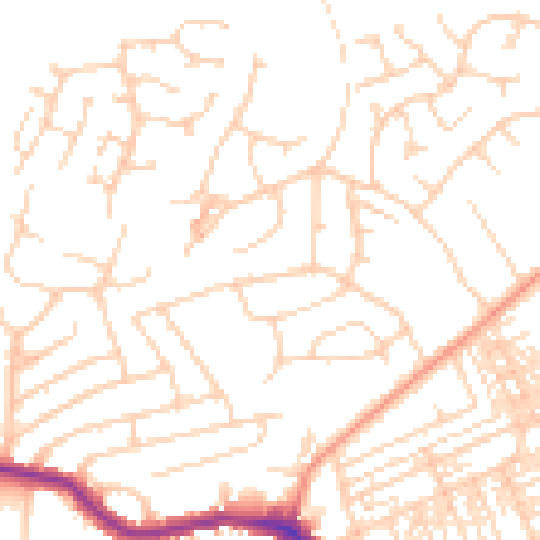 Daytime road noise heatmap for HG1 3BJ