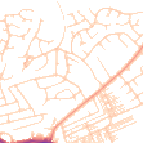 Daytime road noise heatmap for HG1 3BP