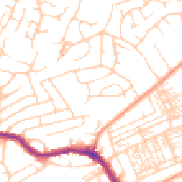 Daytime road noise heatmap for HG1 3BY