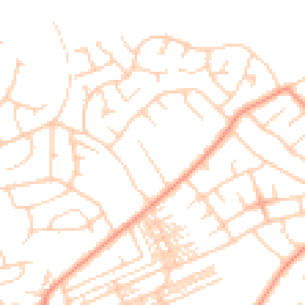Daytime road noise heatmap for HG1 3DH
