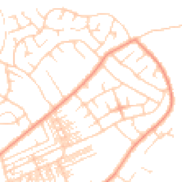 Daytime road noise heatmap for HG1 3DJ