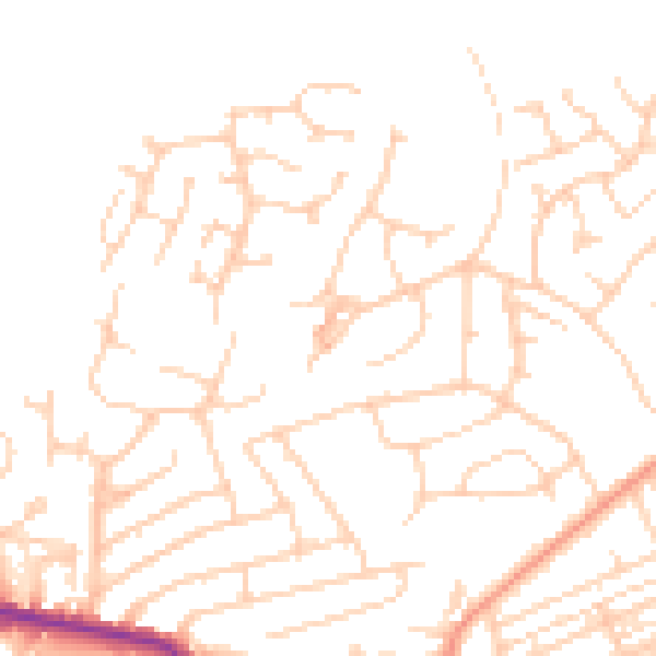 Daytime road noise heatmap for HG1 3EL