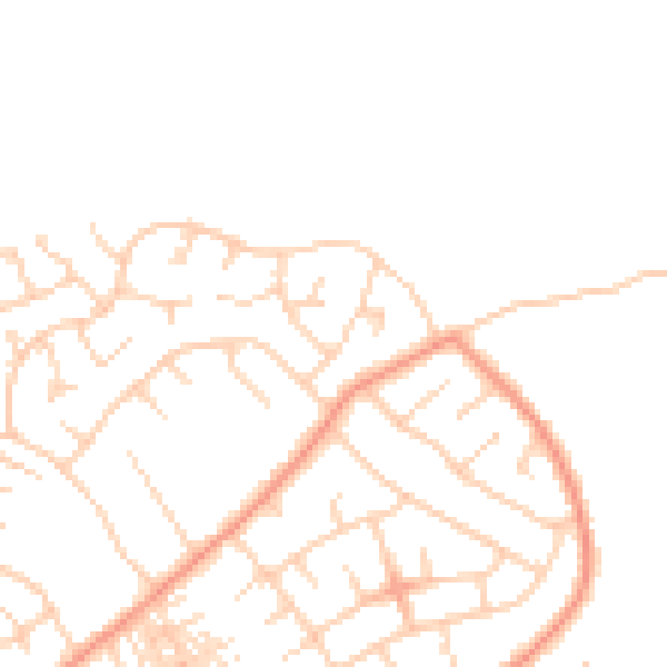 Daytime road noise heatmap for HG1 3JZ