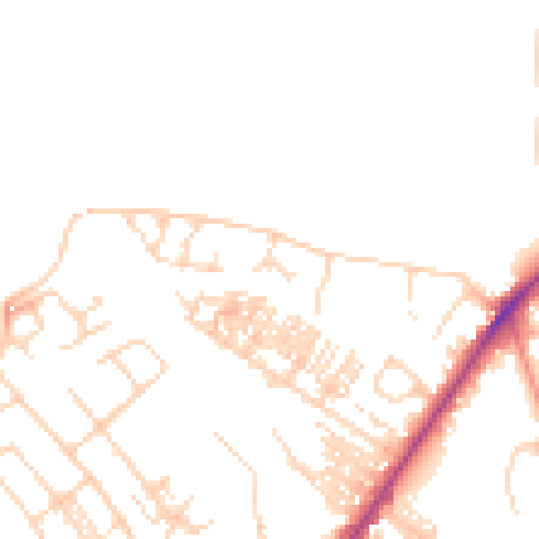 Daytime road noise heatmap for HG1 4EF