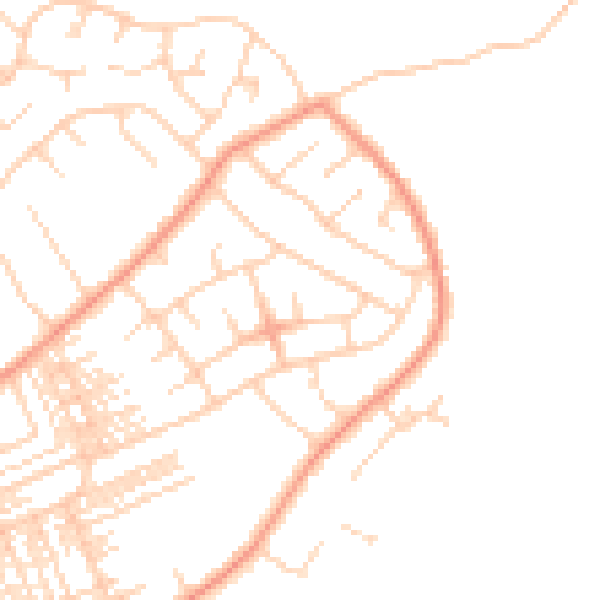 Daytime road noise heatmap for HG1 4EU