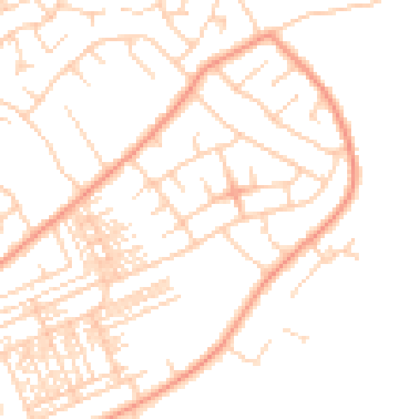 Daytime road noise heatmap for HG1 4EY