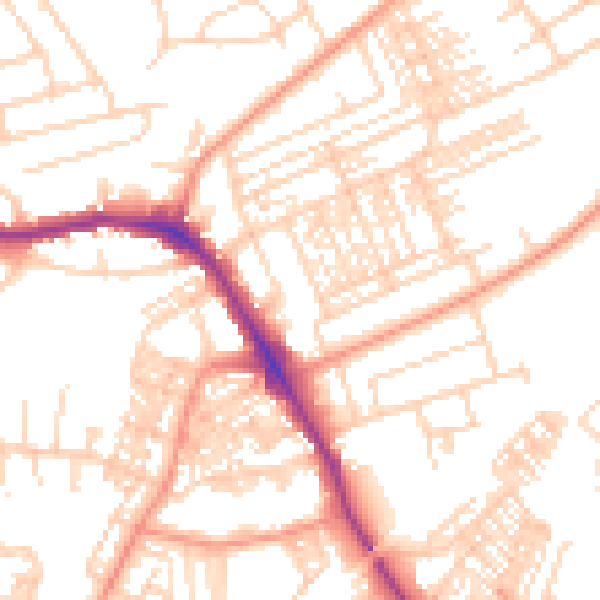 Daytime road noise heatmap for HG1 4FH