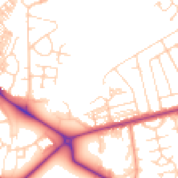 Daytime road noise heatmap for HG1 4GD