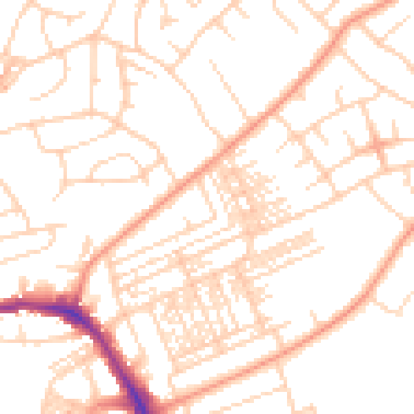 Daytime road noise heatmap for HG1 4HJ