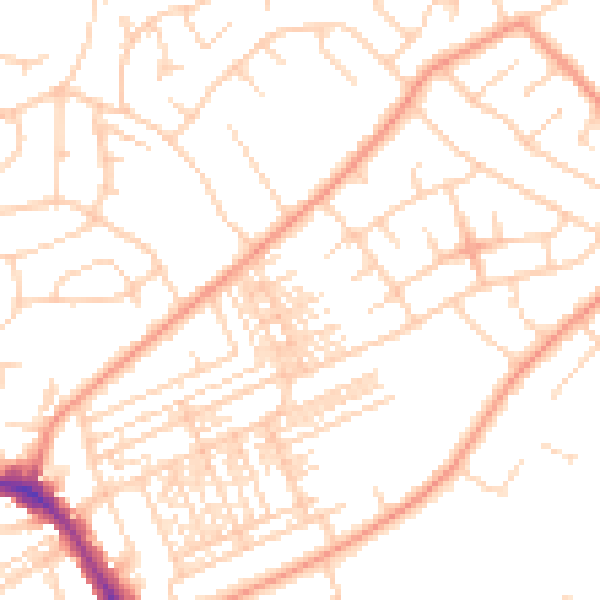 Daytime road noise heatmap for HG1 4HR