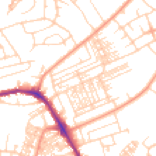 Daytime road noise heatmap for HG1 4HU
