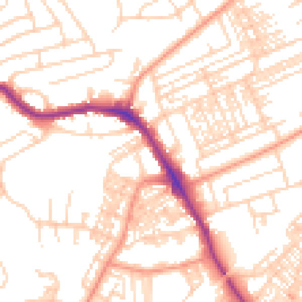 Daytime road noise heatmap for HG1 4LJ