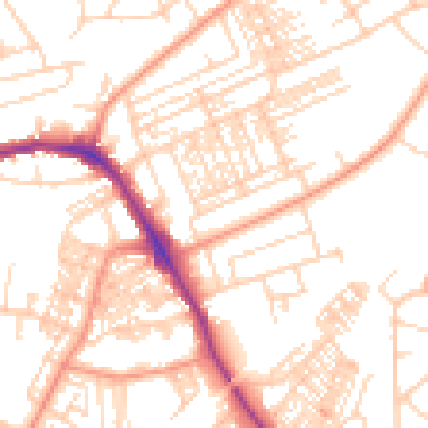 Daytime road noise heatmap for HG1 4NH