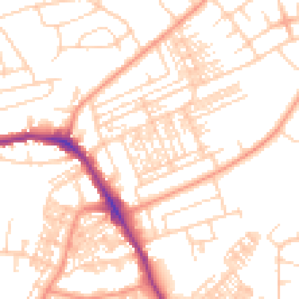Daytime road noise heatmap for HG1 4NR