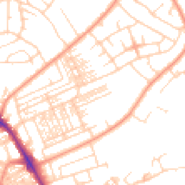 Daytime road noise heatmap for HG1 4PF