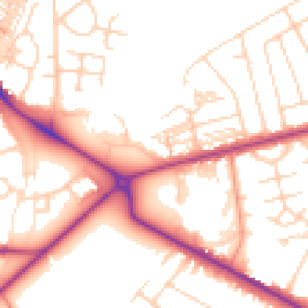Daytime road noise heatmap for HG1 4ST