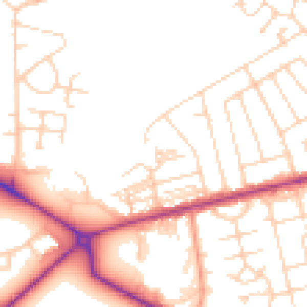Daytime road noise heatmap for HG1 4TA