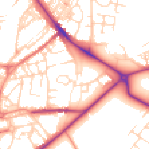 Daytime road noise heatmap for HG1 5AG