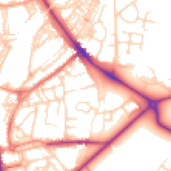 Daytime road noise heatmap for HG1 5AL