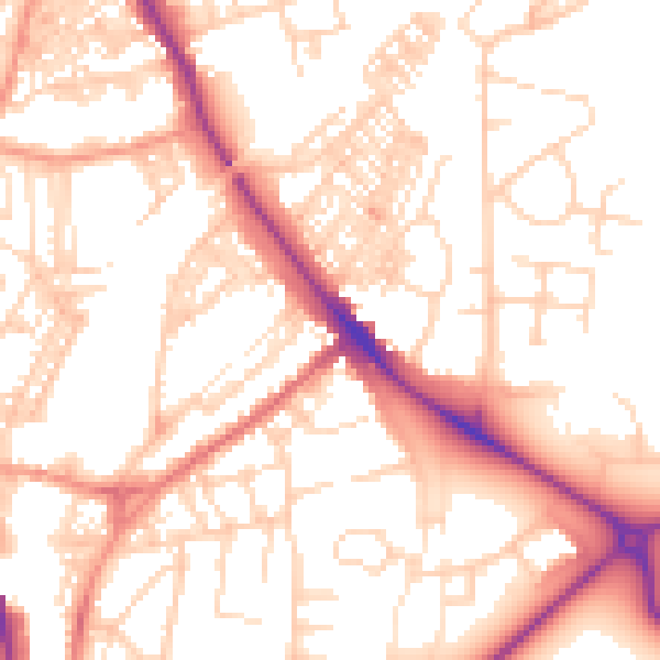 Daytime road noise heatmap for HG1 5AZ
