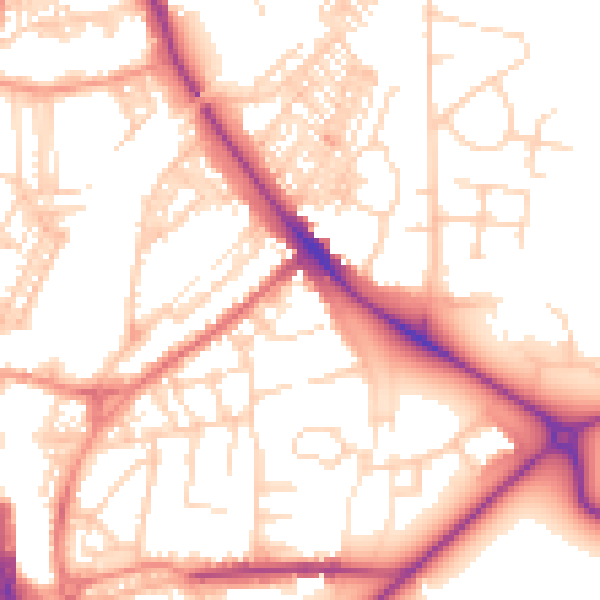 Daytime road noise heatmap for HG1 5BS