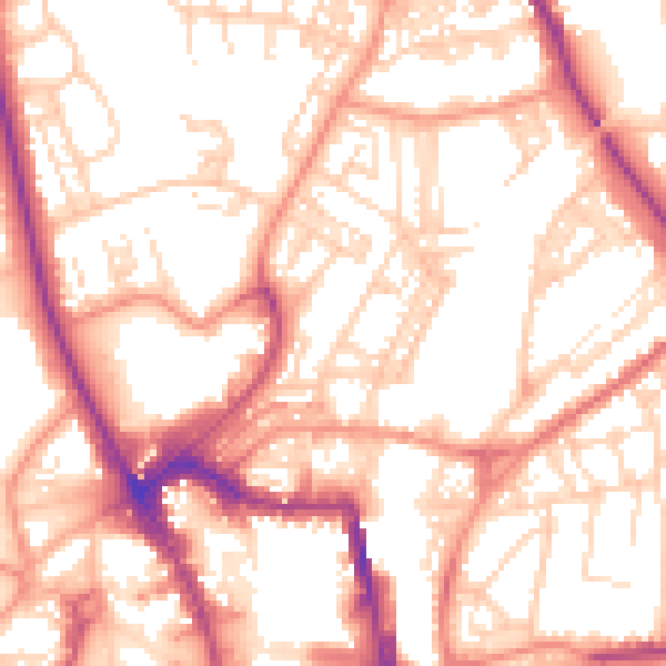 Daytime road noise heatmap for HG1 5ED