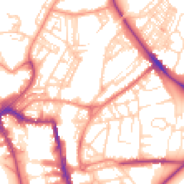 Daytime road noise heatmap for HG1 5FH